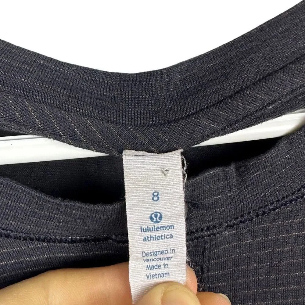 Lululemon Women's Black striped long sleeve size 8